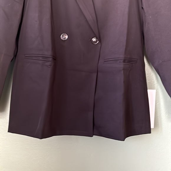 New women’s black Sz M double breasted casual business blazer top - Picture 3 of 9